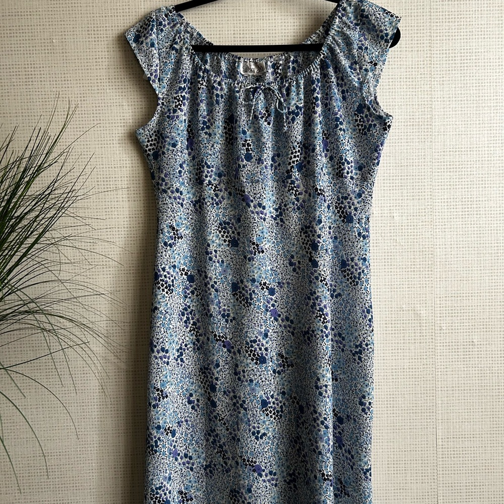 Vintage Lisa Jo Floral Blue Dress
